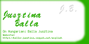 jusztina balla business card